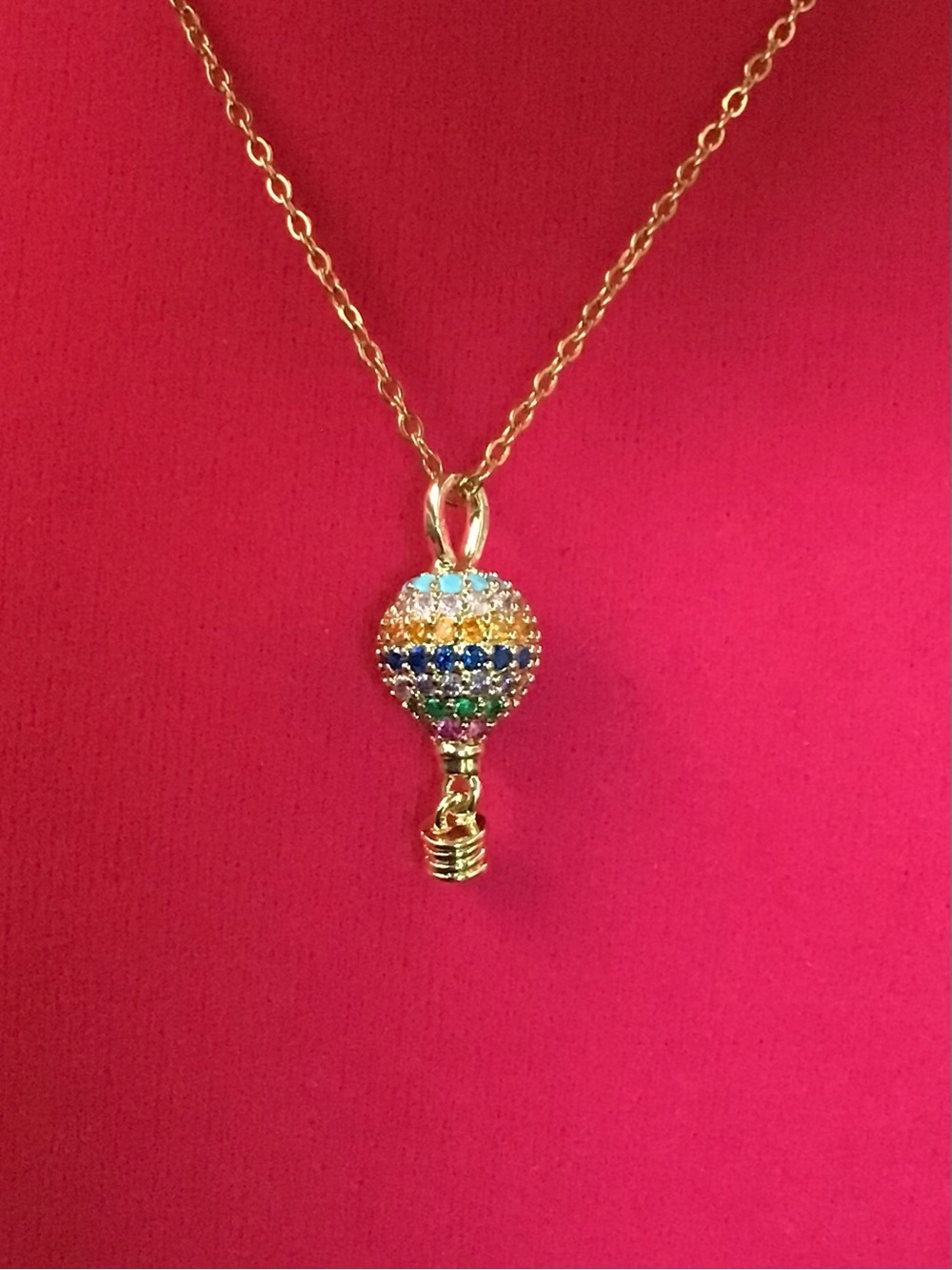 18k Gold Plated Hot Air Balloon Necklace